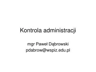 kontrola administracji