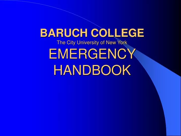 baruch college the city university of new york emergency handbook