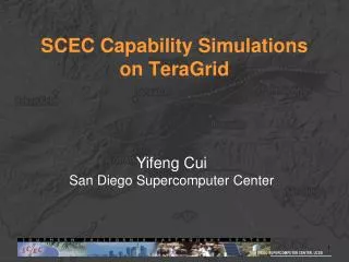 SCEC Capability Simulations on TeraGrid