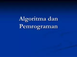 algoritma dan pemrograman