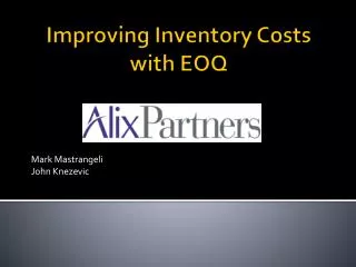 Improving Inventory Costs with EOQ