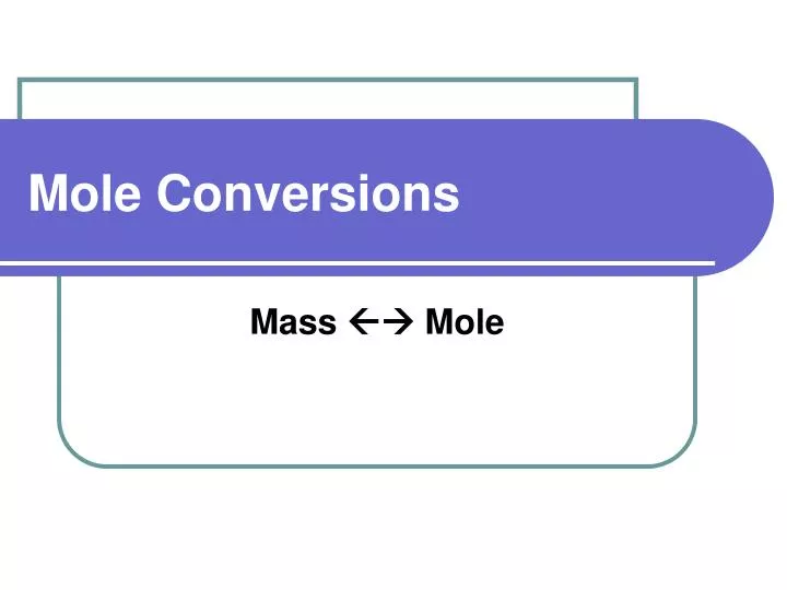 mole conversions