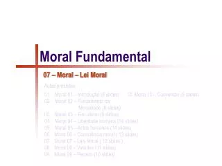 moral fundamental