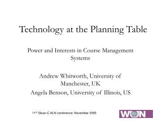 Technology at the Planning Table