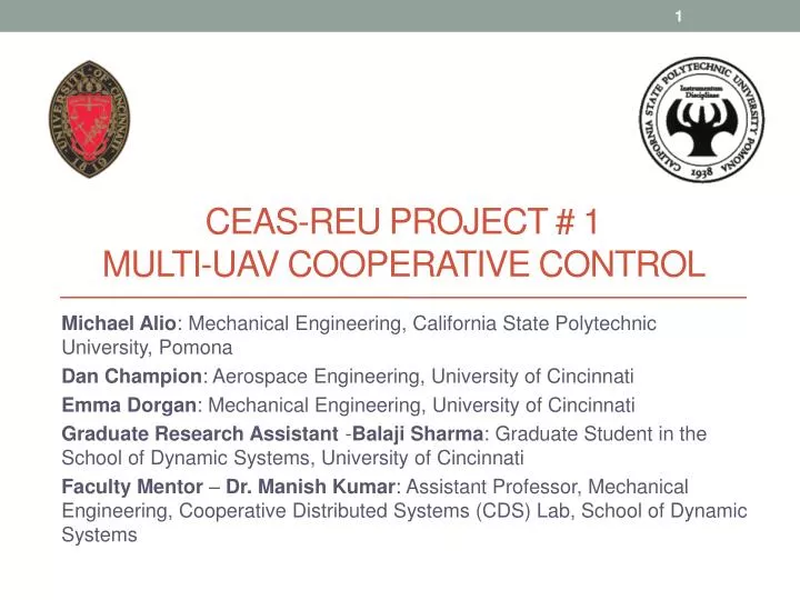 ceas reu project 1 multi uav cooperative control