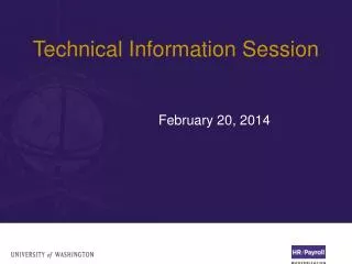 Technical Information Session