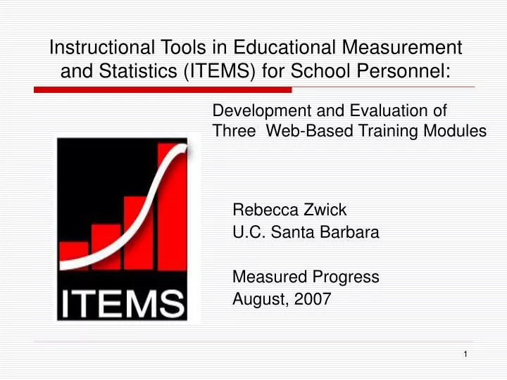 instructional tools in educational measurement and statistics items for school personnel