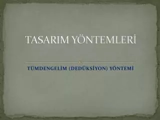 tasarim y ntemler