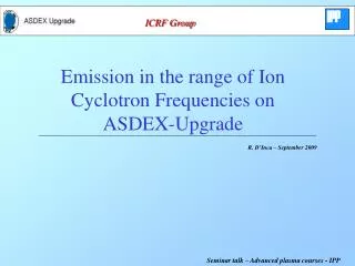 Emission in the range of Ion Cyclotron Frequencies on ASDEX-Upgrade