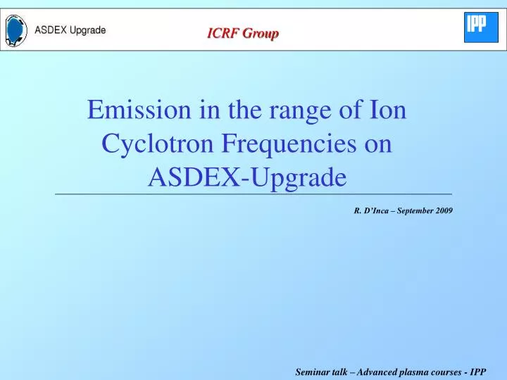 emission in the range of ion cyclotron frequencies on asdex upgrade