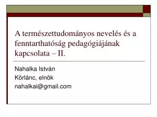 a term szettudom nyos nevel s s a fenntarthat s g pedag gi j nak kapcsolata ii
