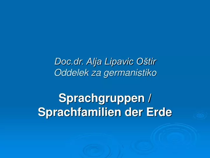 doc dr alja lipavic o tir oddelek za germanistiko