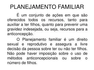 planejamento familiar