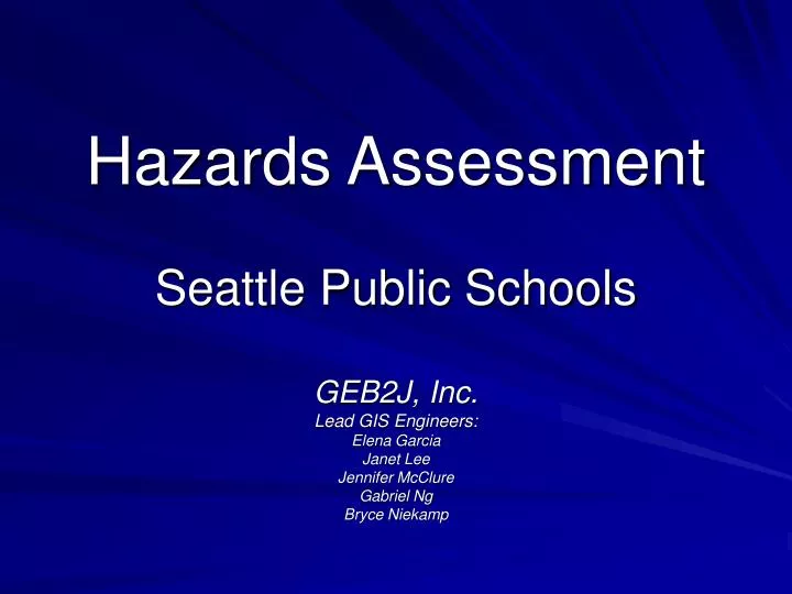 hazards assessment seattle public schools