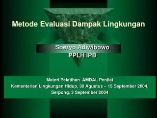 metode evaluasi dampak lingkungan