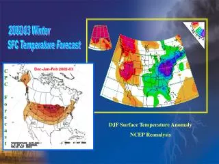 DJF Surface Temperature Anomaly NCEP Reanalysis