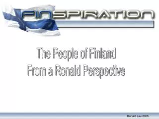 The People of Finland From a Ronald Perspective