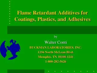 Flame Retardant Additives for Coatings, Plastics, and Adhesives