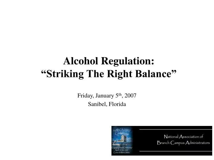 alcohol regulation striking the right balance