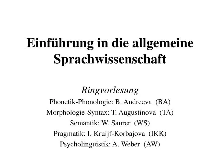 einf hrung in die allgemeine sprachwissenschaft