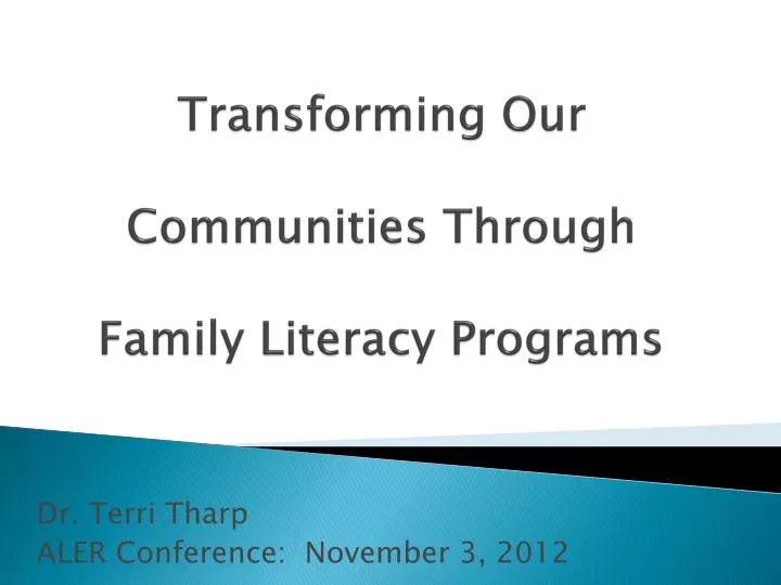 transforming our communities through family literacy programs