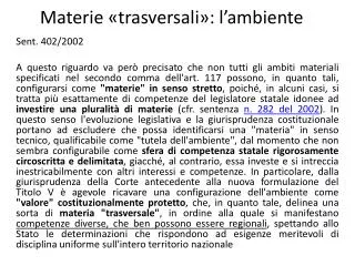materie trasversali l ambiente