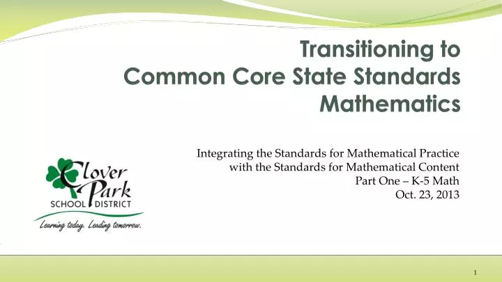 transitioning to common core state standards mathematics