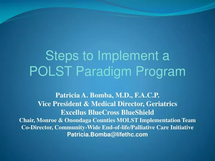 steps to implement a polst paradigm program