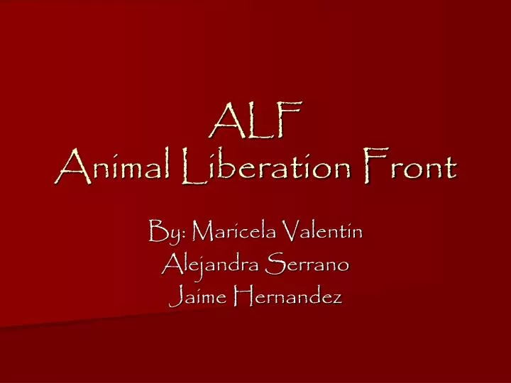 alf animal liberation front