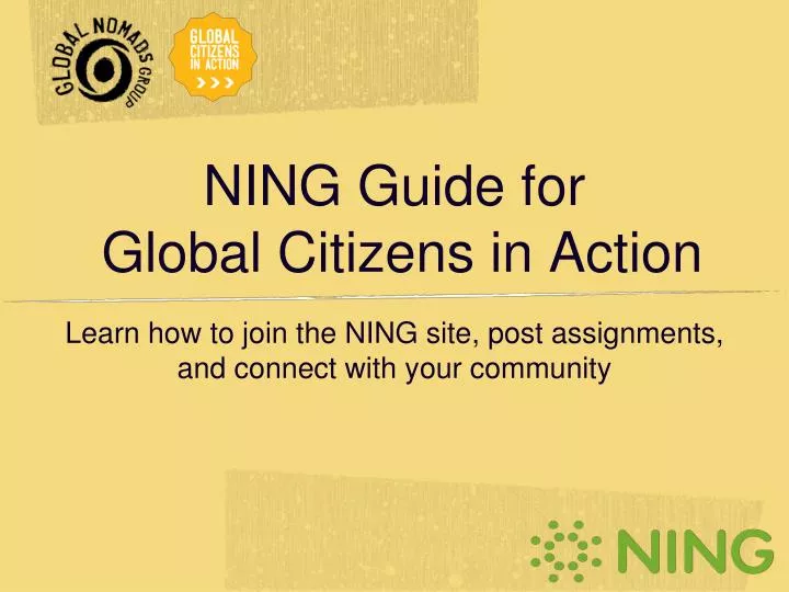 ning guide for global citizens in action