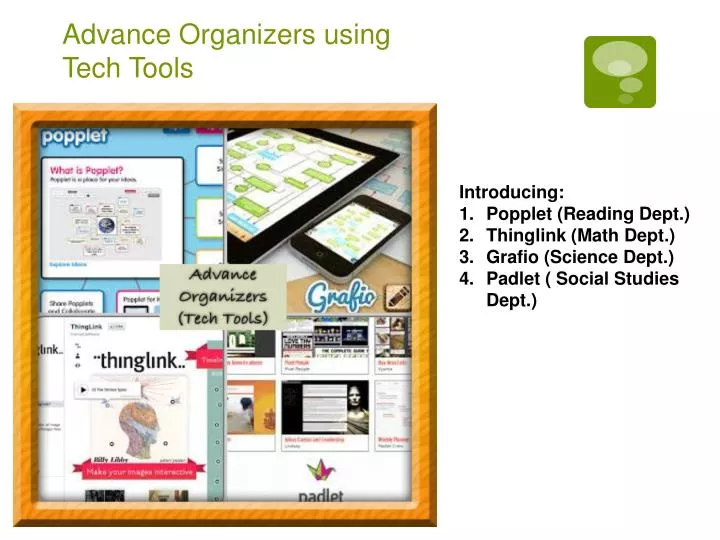 advance organizers using tech tools