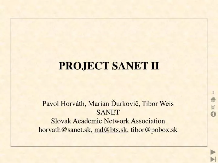 project sanet ii