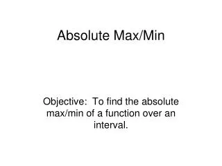Absolute Max/Min