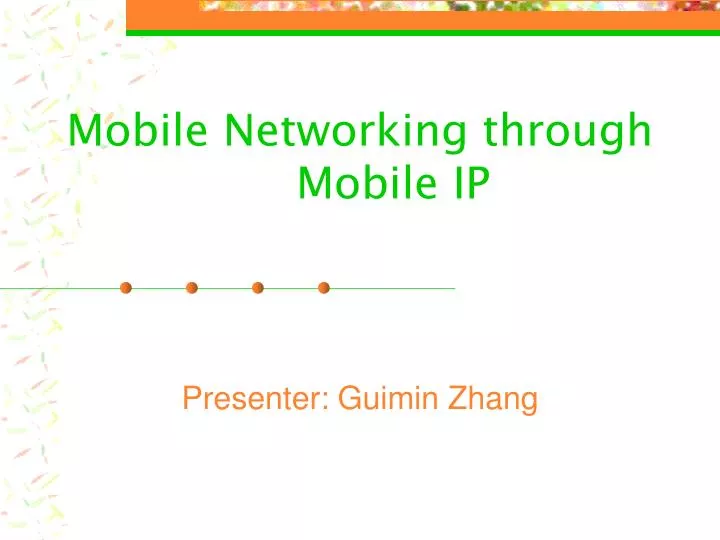 mobile networking through mobile ip