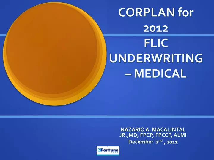corplan for 2012 flic underwriting medical