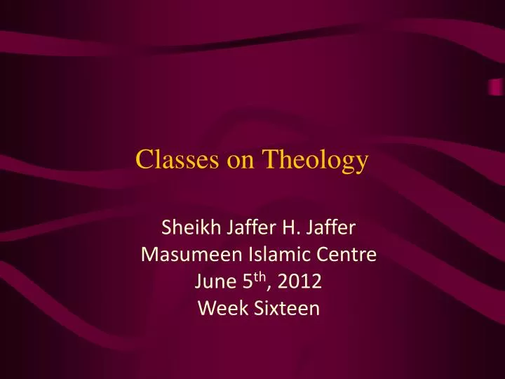 classes on theology