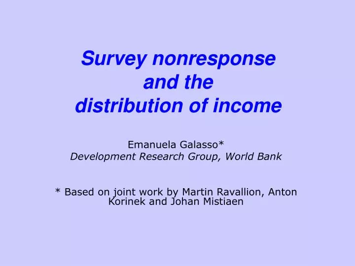 survey nonresponse and the distribution of income