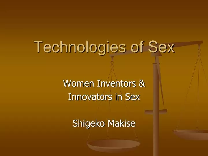 technologies of sex