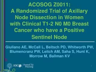 Sentinel Lymph Node Dissection (SLND) for Breast Cancer