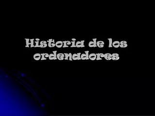 historia de los ordenadores