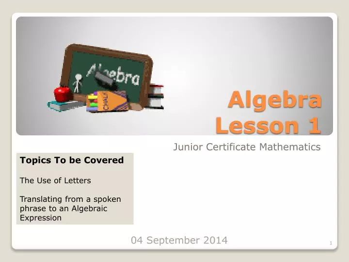 algebra lesson 1
