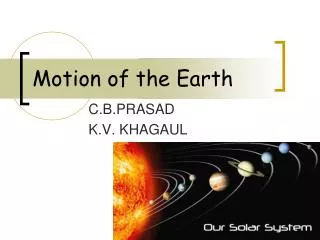 Motion of the Earth