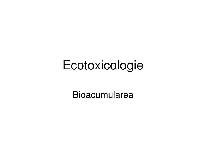 ecotoxicologie