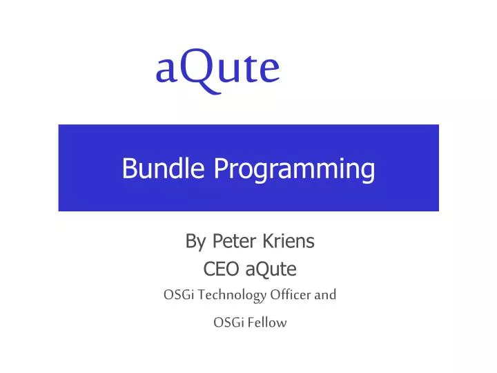 bundle programming