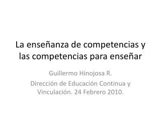 la ense anza de competencias y las competencias para ense ar