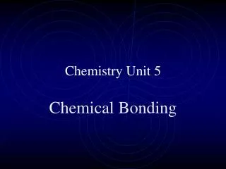 Chemistry Unit 5