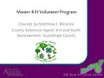 Master 4-H Volunteer Program - slide 1