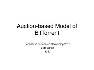 Auction-based Model of BitTorrent