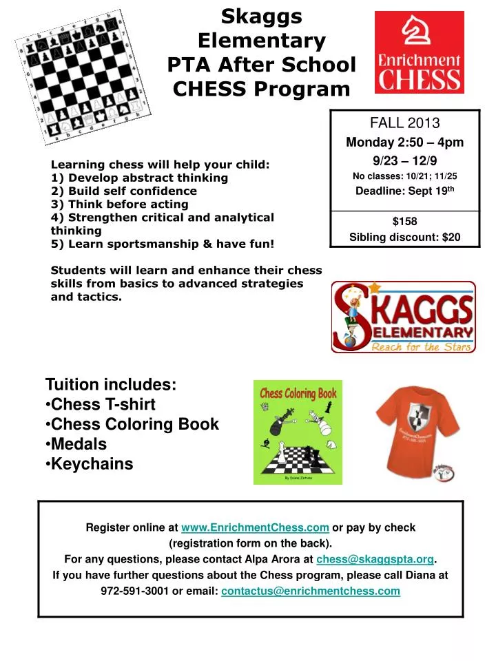 tuition includes chess t shirt chess coloring book medals keychains