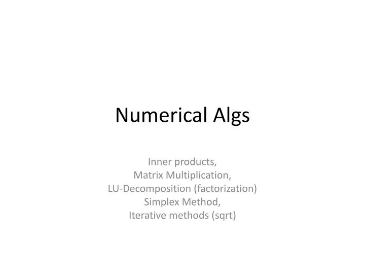 numerical algs